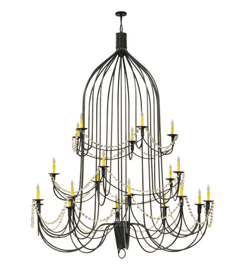 Meyda 72" Wide Bell 20 Light Three Tier Chandelier- 149323