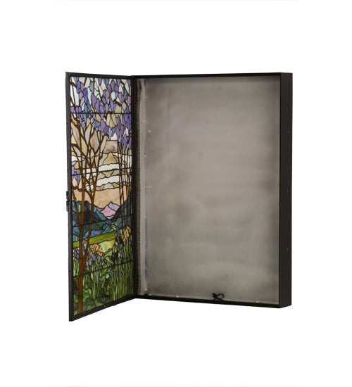 Meyda 30"w Tiffany Magnolia & Iris Stained Glass Lighted Window - 151565