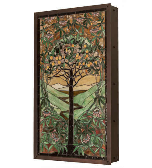 Meyda 30"w Tiffany Tree Of Life Stained Glass Lighted Window- 152459