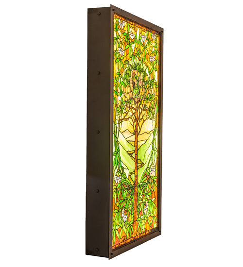 Meyda 30"w Tiffany Tree Of Life Stained Glass Lighted Window- 152459