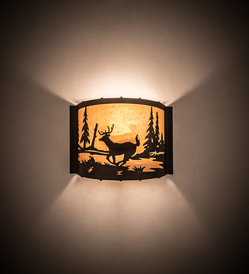 Meyda 12"W Deer at Lake Wall Sconce '152607