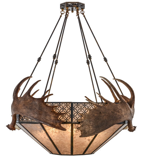 Meyda 54"W Antlers Moose Inverted Pendant- 154279