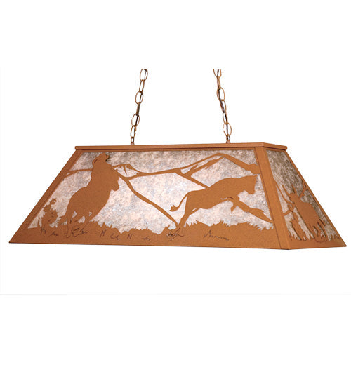 Meyda 33"L Cowboy & Steer Oblong Pendant '15504