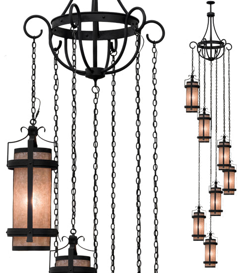 Meyda 45" Wide Castellon 7 Light Cascading Pendant '156603