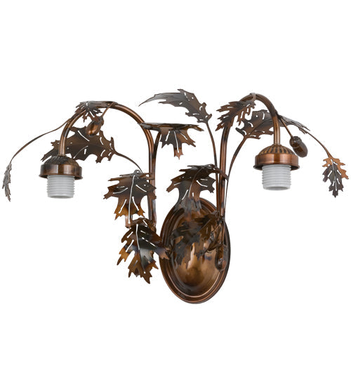 Meyda 20"W Oak Leaf & Acorn 2 LT Wall Sconce Hardware '157209