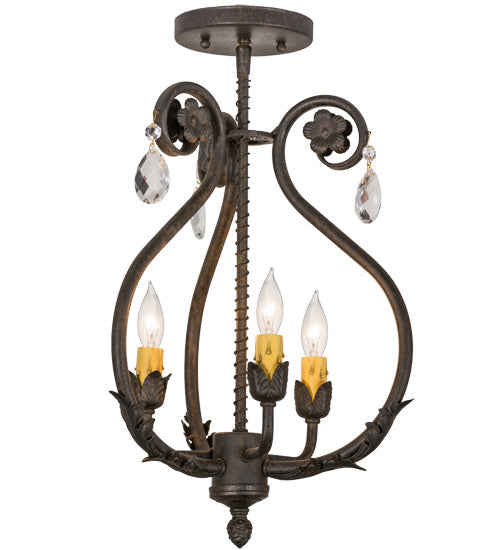 Meyda 12" Wide Antonia 3 Light Chandelier- 157893