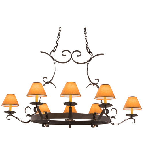 Meyda 53" Long Handforged 8 Light Oblong Chandelier '160119