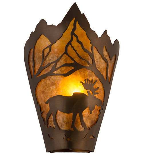 Meyda 8"W Moose at Dawn Right Wall Sconce '161605