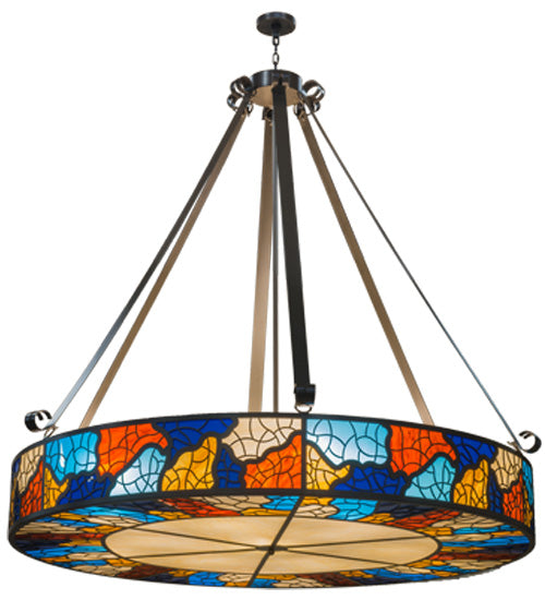 Meyda 77"W Mosaico Inverted Pendant '161807