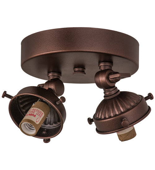 Meyda 5" Wide Mahogany Bronze 2 LT Flushmount Hardware '162993