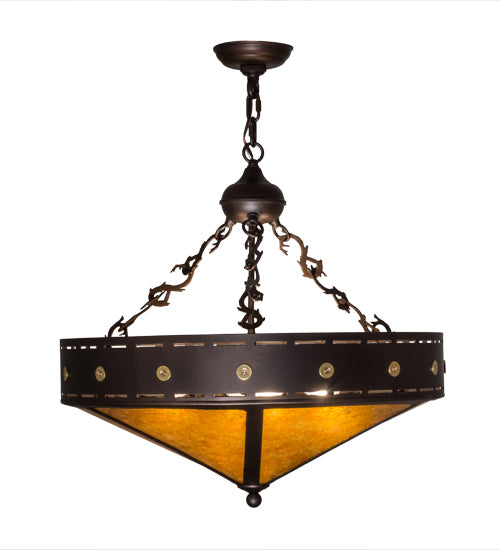 Meyda 24" Wide Craftsman Target Inverted Pendant 163113