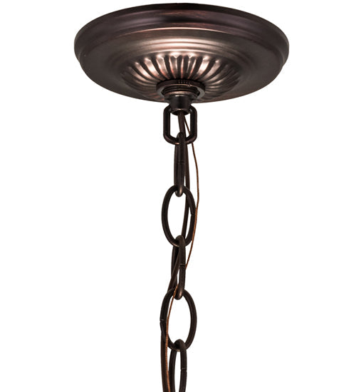 Meyda 21"W Mahogany Bronze 6 LT W/Uplights Pendant Hardware '166132