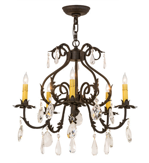 Meyda 24" Wide Chantilly 5 Light Chandelier- 173175