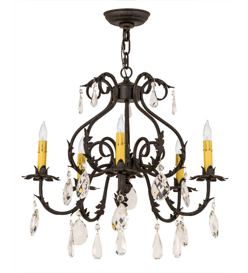 Meyda 24" Wide Chantilly 5 Light Chandelier- 173175