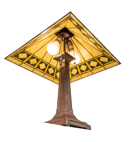 Meyda 24" High Diamond Band Mission Table Lamp - 17382