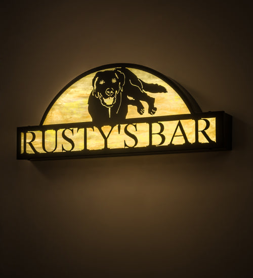 Meyda 30"W Personalized Rusty's Bar Sign- 174058