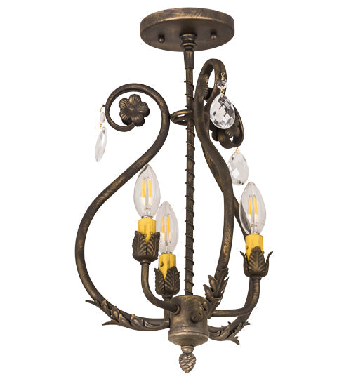 Meyda 12"W Antonia 3 LT Chandelier- 174340