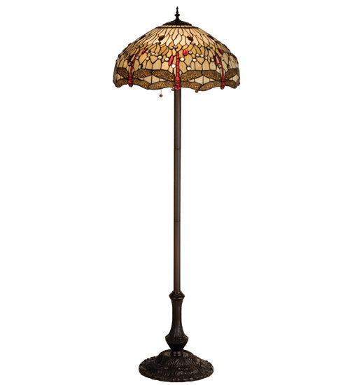 Meyda 63"H Tiffany Hanginghead Dragonfly Floor Lamp '17473