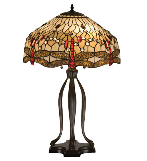 Meyda 30.5"H Tiffany Hanginghead Dragonfly Table Lamp '17500