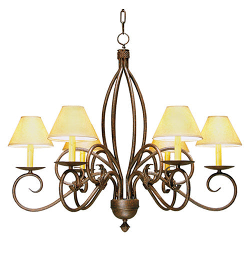 Meyda 28" Wide Squire 6 Light Chandelier 177949