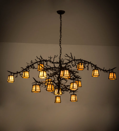 Meyda 66"W Pine Branch Valley View 18 LT Chandelier '178333