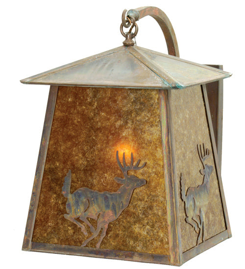 Meyda 14"W Stillwater Lone Deer Curved Arm Wall Sconce '18616