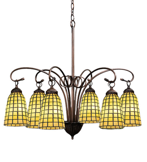 Meyda 28"W Terra Verde 6 LT Chandelier '18649