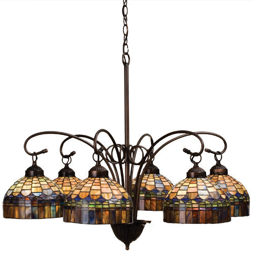 Meyda 31"W Tiffany Candice 6 LT Chandelier 18693