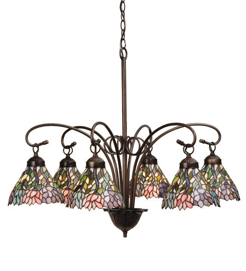 Meyda 30"W Wisteria 6 LT Chandelier 18720