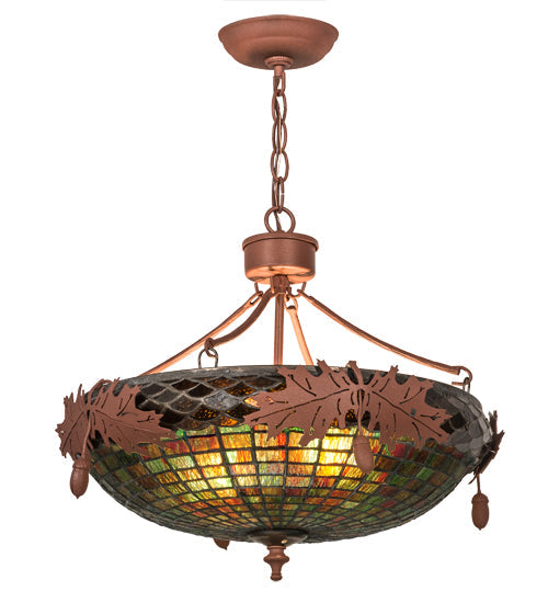 Meyda 20" Wide Greenbriar Oak Inverted Pendant 187594