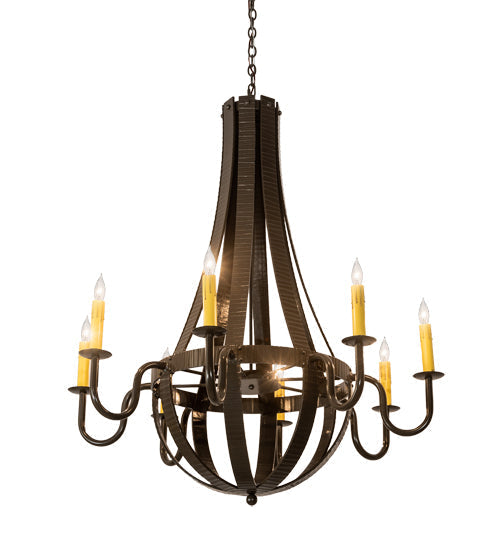 Meyda 42" Wide Barrel Stave Metallo 8 Light Chandelier 195170