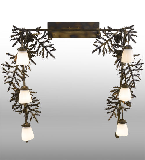 Meyda 40" High X 40" Wide Pine Branch 6 Light Vanity 197109