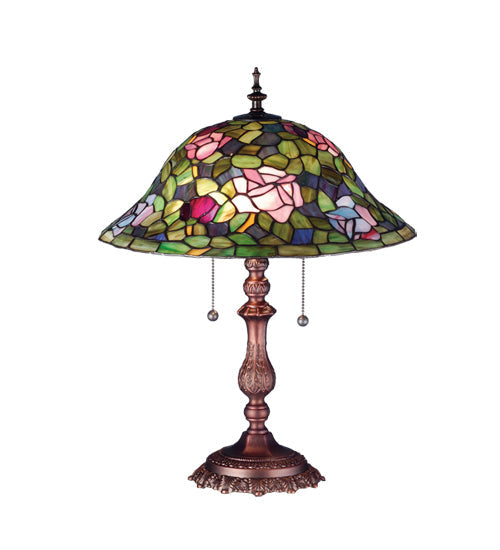 Meyda 22" High Tiffany Rosebush Table Lamp 19769