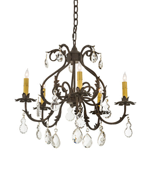 Meyda 24" Wide Chantilly 5 Light Chandelier- 199258