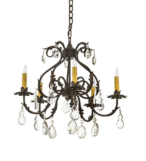 Meyda 24" Wide Chantilly 5 Light Chandelier- 199258