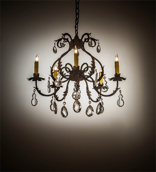 Meyda 24" Wide Chantilly 5 Light Chandelier- 199258