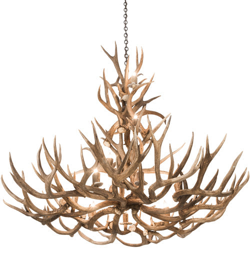 Meyda 52" Wide Antlers Mule Deer 12 Light Chandelier- 200432