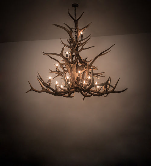 Meyda 72" Wide Antlers Elk 24 Light Chandelier- 200433