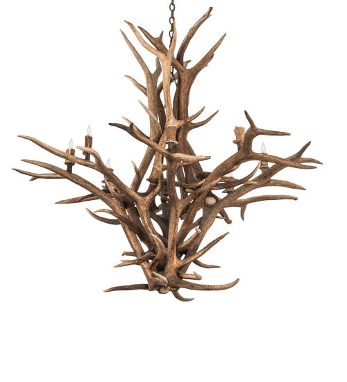 Meyda 59" Wide Antlers Elk 8 Light Chandelier- 200435