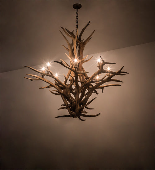 Meyda 59" Wide Antlers Elk 8 Light Chandelier- 200435