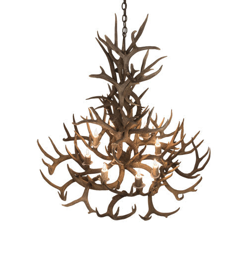 Meyda 43" Wide Antlers Whitetail Deer 8 LT Chandelier- 200436