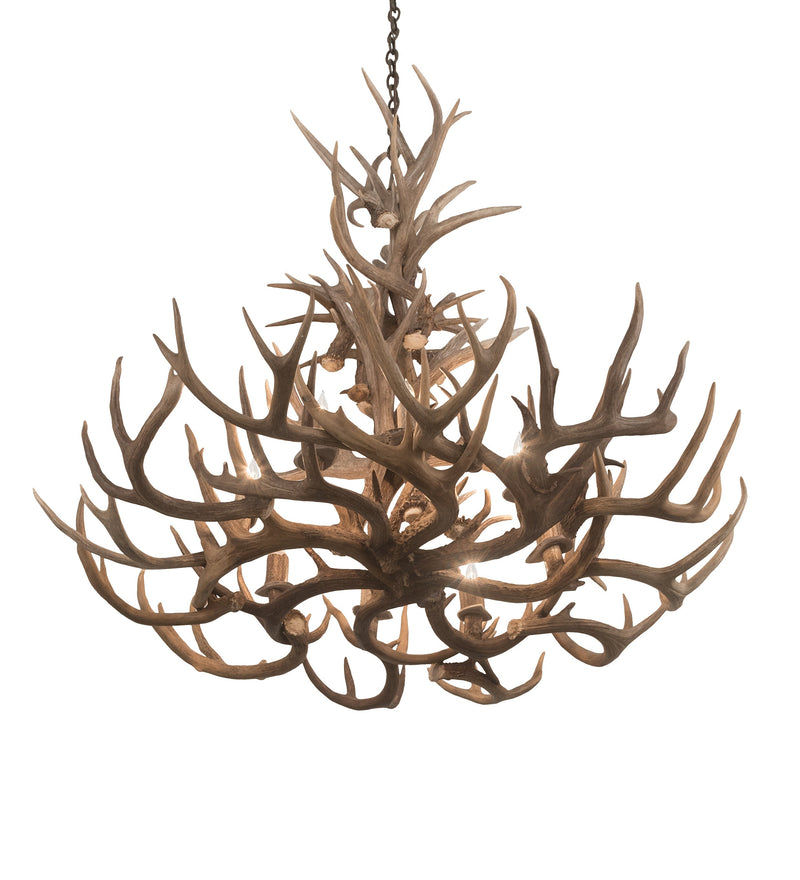 Meyda 43" Wide Antlers Whitetail Deer 8 LT Chandelier- 200436