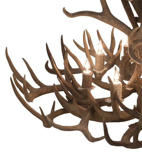 Meyda 43" Wide Antlers Whitetail Deer 8 LT Chandelier- 200436