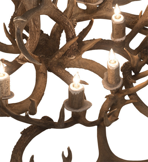 Meyda 43" Wide Antlers Whitetail Deer 8 LT Chandelier- 200436