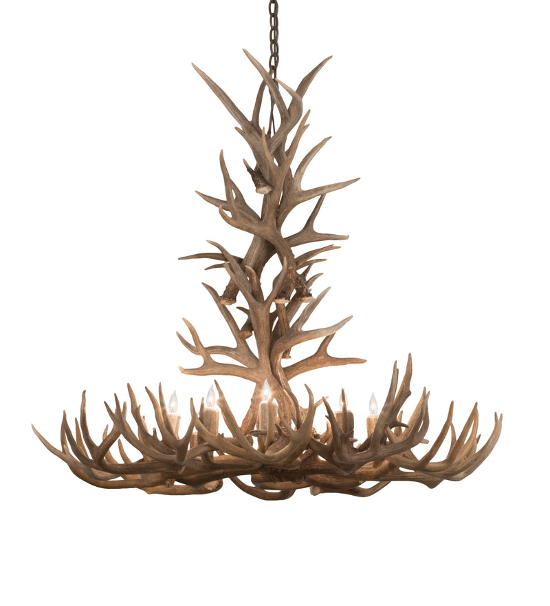 Meyda 43" Wide Antlers Whitetail Deer 8 LT Chandelier- 200436