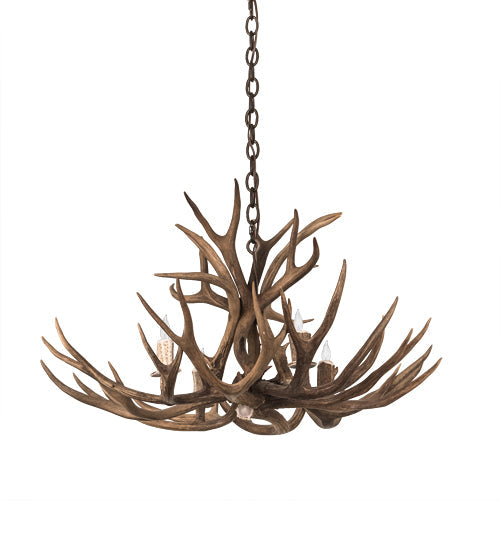 Meyda 33" Wide Antlers Whitetail Deer 4 LT Chandelier- 200437