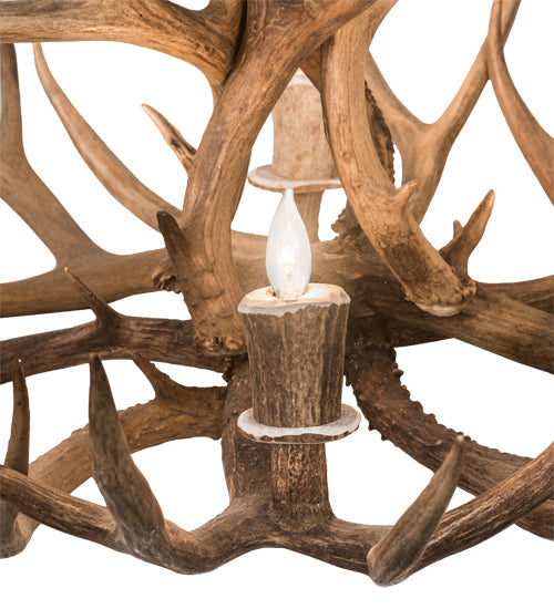 Meyda 33" Wide Antlers Whitetail Deer 4 LT Chandelier- 200437