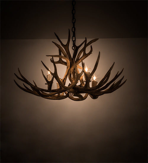 Meyda 33" Wide Antlers Whitetail Deer 4 LT Chandelier- 200437