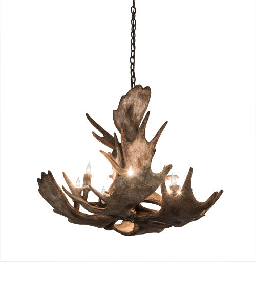 Meyda 33" Wide Antlers Moose 10 Light Chandelier- 200438