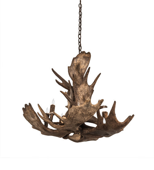 Meyda 33" Wide Antlers Moose 10 Light Chandelier- 200438